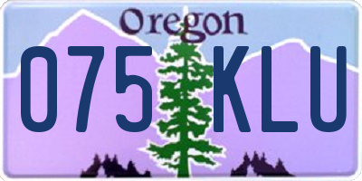 OR license plate 075KLU
