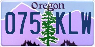 OR license plate 075KLW