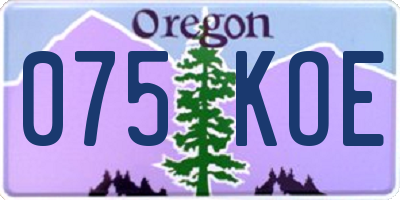 OR license plate 075KOE