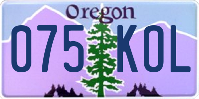 OR license plate 075KOL