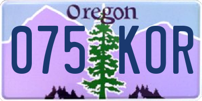 OR license plate 075KOR