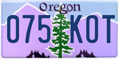 OR license plate 075KOT