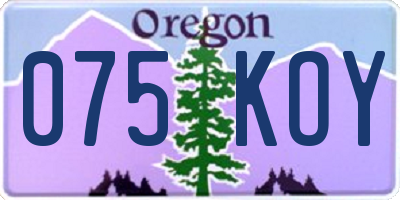OR license plate 075KOY
