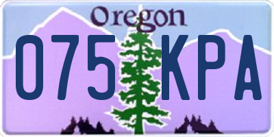 OR license plate 075KPA