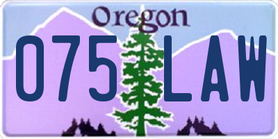 OR license plate 075LAW