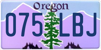 OR license plate 075LBJ
