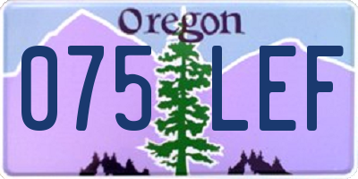 OR license plate 075LEF