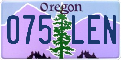 OR license plate 075LEN