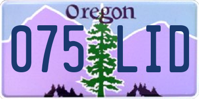 OR license plate 075LID