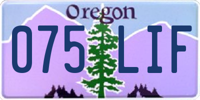 OR license plate 075LIF