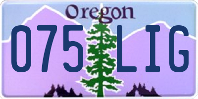 OR license plate 075LIG