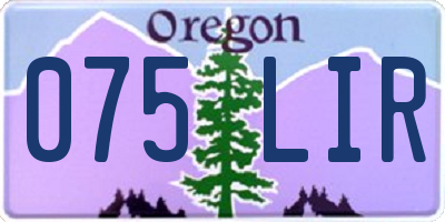 OR license plate 075LIR