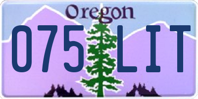 OR license plate 075LIT