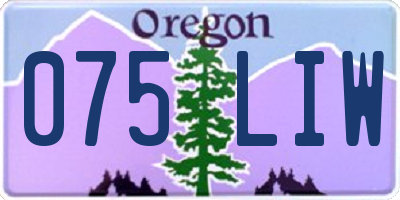 OR license plate 075LIW