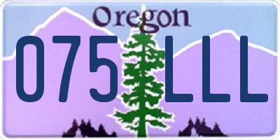 OR license plate 075LLL
