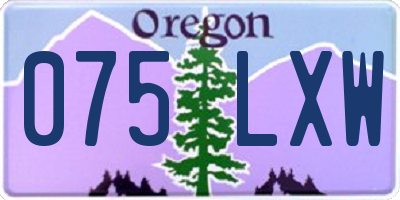 OR license plate 075LXW