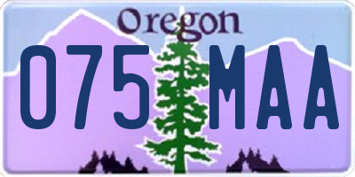 OR license plate 075MAA
