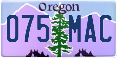 OR license plate 075MAC