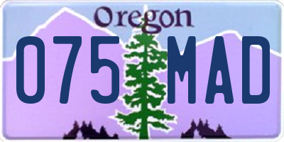OR license plate 075MAD
