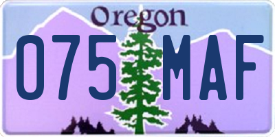 OR license plate 075MAF