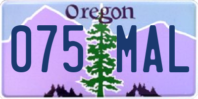 OR license plate 075MAL