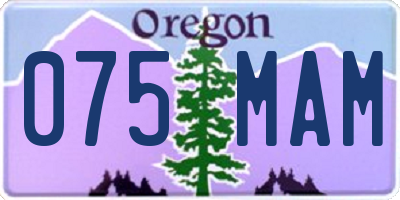 OR license plate 075MAM