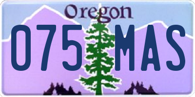 OR license plate 075MAS