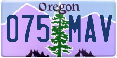 OR license plate 075MAV