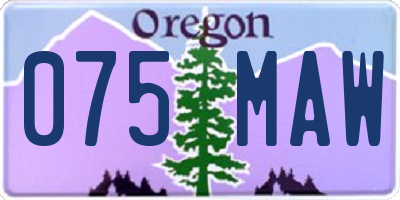 OR license plate 075MAW