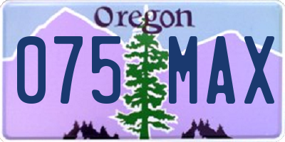 OR license plate 075MAX