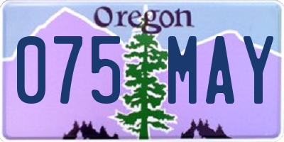 OR license plate 075MAY