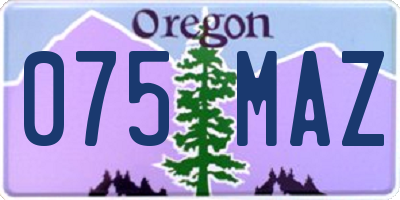 OR license plate 075MAZ