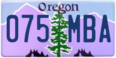 OR license plate 075MBA