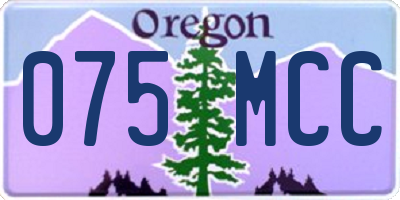 OR license plate 075MCC