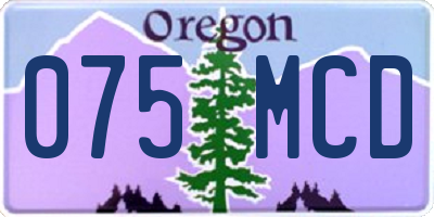 OR license plate 075MCD