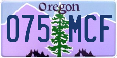 OR license plate 075MCF
