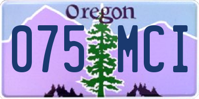 OR license plate 075MCI