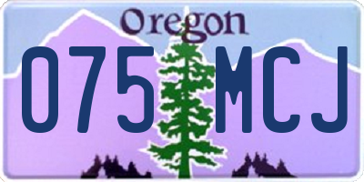 OR license plate 075MCJ