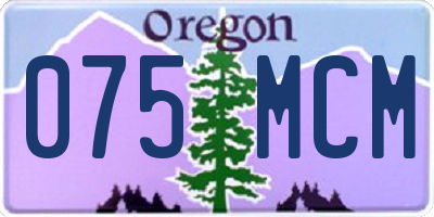 OR license plate 075MCM