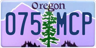 OR license plate 075MCP