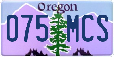 OR license plate 075MCS