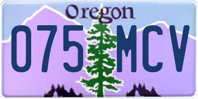 OR license plate 075MCV