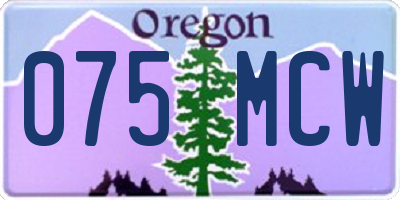 OR license plate 075MCW