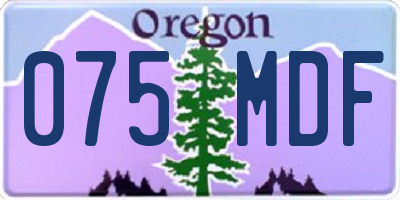 OR license plate 075MDF