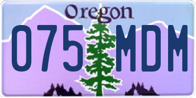 OR license plate 075MDM