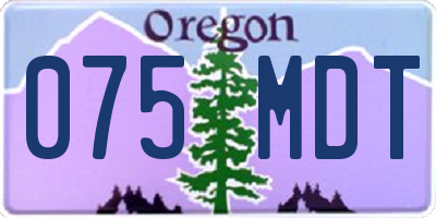 OR license plate 075MDT