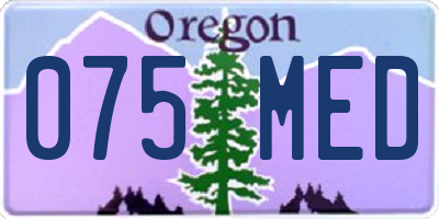 OR license plate 075MED