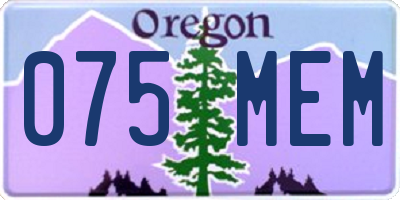 OR license plate 075MEM