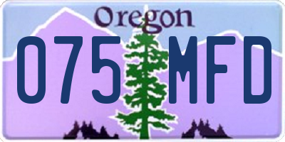 OR license plate 075MFD