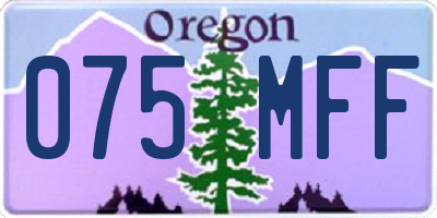 OR license plate 075MFF